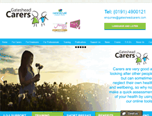 Tablet Screenshot of gatesheadcarers.com